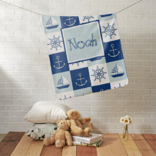 Custom Nautical Baby Blanket