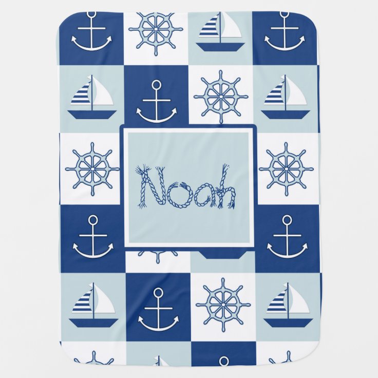 Custom Nautical Baby Blanket Zazzle
