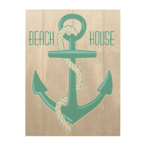 Custom Nautical Beach House Anchor Wood Wall Art