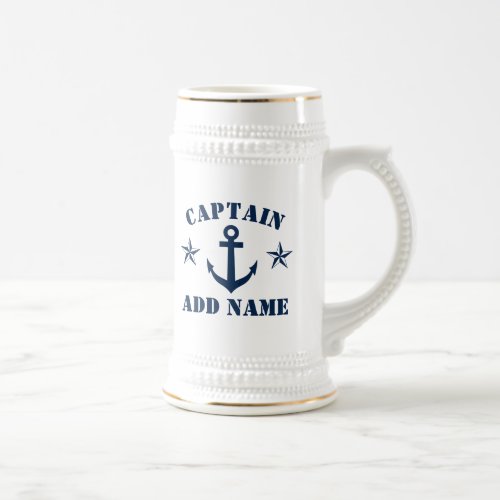 Custom nautical beer stein gift for boat captain