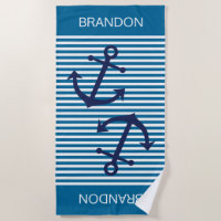 Custom Nautical Blue White Preppy Stripes Pattern
