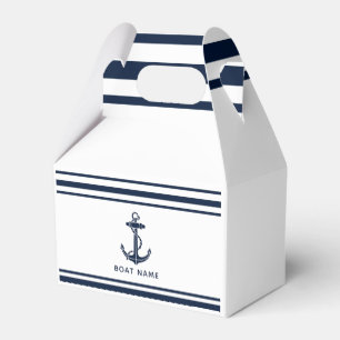 Custom Nautical Boat Anchor and Name Favor Boxes