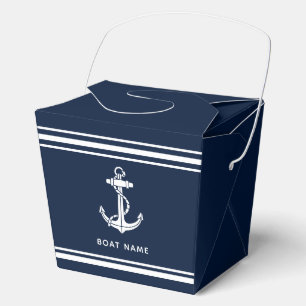 Custom Nautical Boat Anchor and Name Favor Boxes