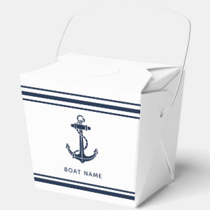 Custom Nautical Boat Anchor and Name Favor Boxes