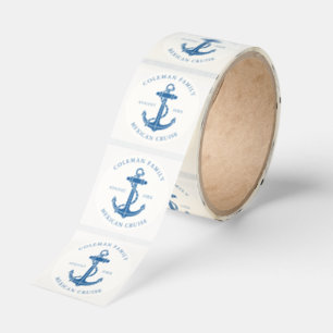 Custom Nautical Boat Anchor Family Classic Round Sticker