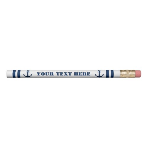 Custom nautical boat anchor pencils for sailors