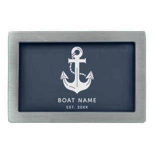 Custom Nautical Boat Name Anchor Belt Buckle