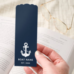 Custom Nautical Boat Name Anchor Bookmarks
