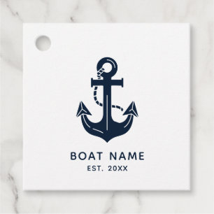 Custom Nautical Boat Name Anchor Favor Tags