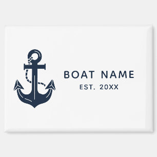 Custom Nautical Boat Name Anchor Magnet