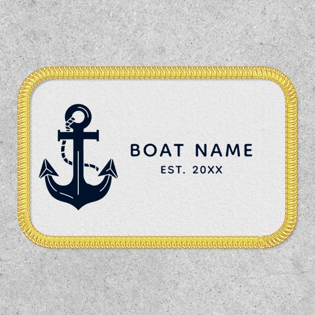 Custom Nautical Boat Name Anchor Patch (Front)