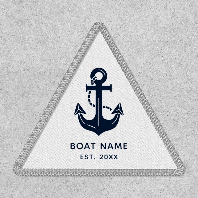 Custom Nautical Boat Name Anchor Patch (Front)