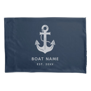Custom Nautical Boat Name Anchor Pillow Case