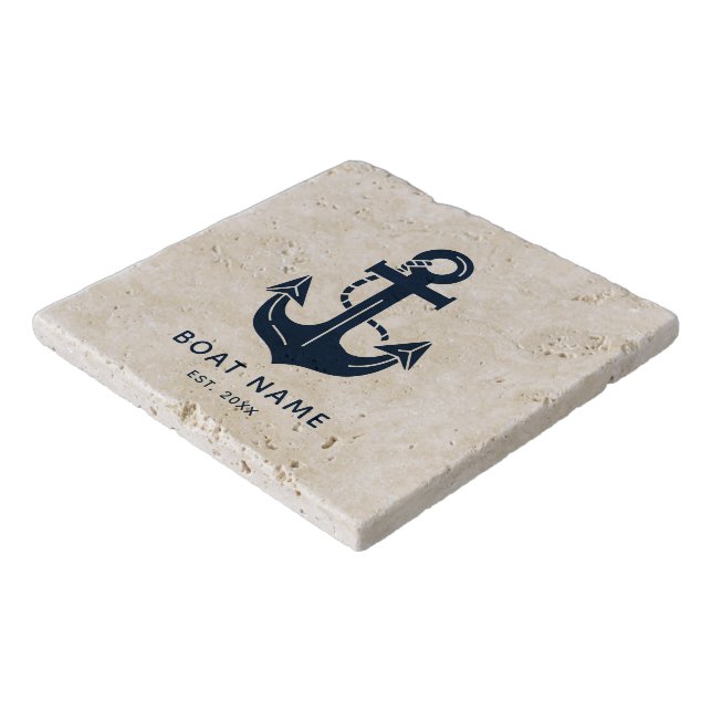Custom Nautical Boat Name Anchor Trivet (Corner)