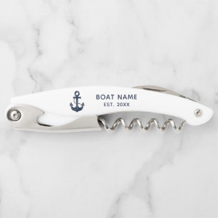 Custom Nautical Boat Name Anchor Waiter's Corkscrew