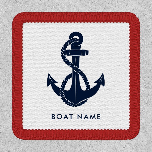 Custom Nautical Boat Name and Anchor Patch (Front)