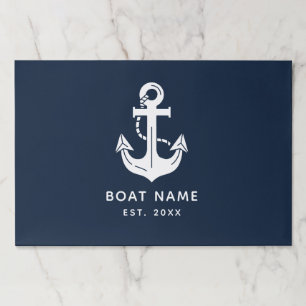 Custom Nautical Boat Name Established Year Layout Paper Pad