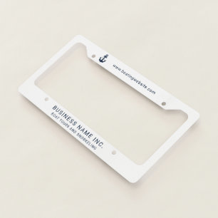 Custom Nautical Business Corporate Anchor License Plate Frame