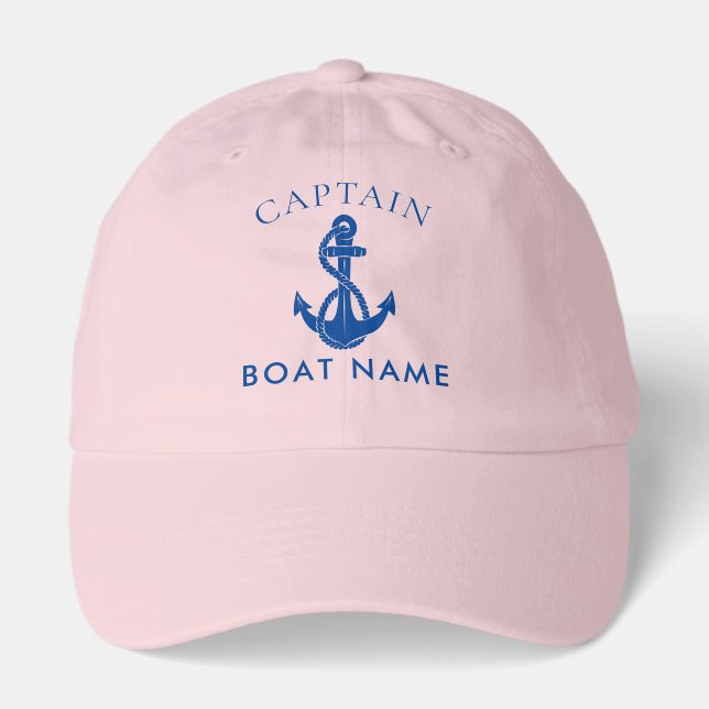 Custom Nautical Captain Modern Boat Anchor Hat (Front)