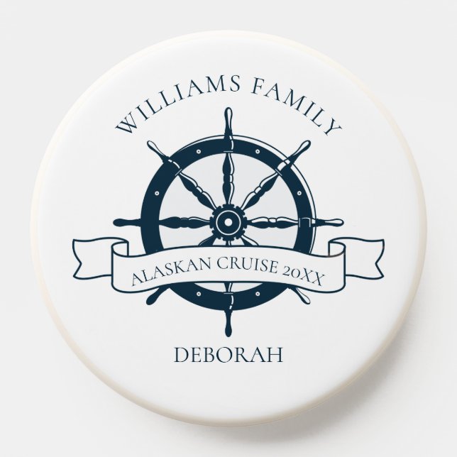 Custom Nautical Cruise Ship Wheel Boat Captain PopSocket (Popsocket)