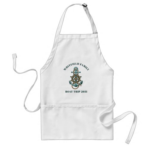 Custom Nautical Family Boat Cruise Vacation Trip Adult Apron