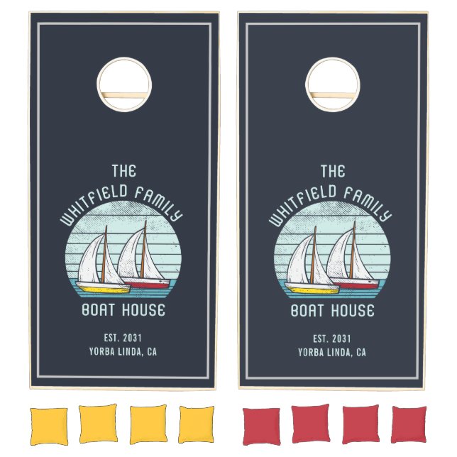 Custom Nautical Family Boating Theme  Cornhole Set (Set)