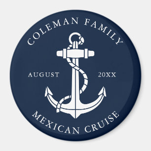 Custom Nautical Family Cruise Boat Anchor Magnet
