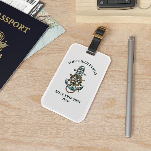 Custom Nautical Family Cruise Vacation Boat Trip Luggage Tag