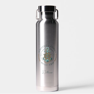 Custom Nautical Family Vacation Boat Trip Water Bottle