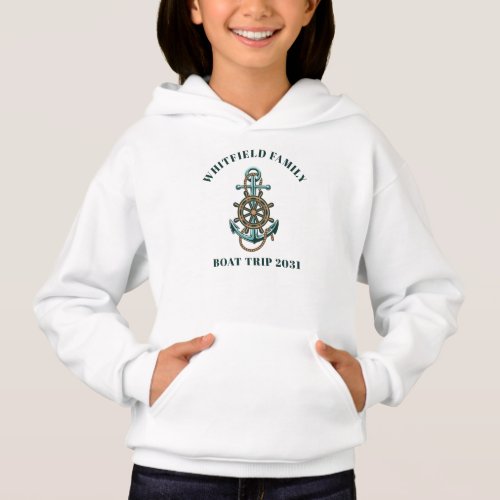 Custom Nautical Family Vacation Boating Trip Hoodie