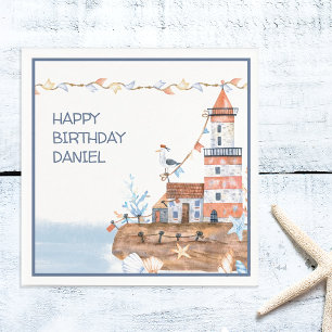 Custom Nautical Lighthouse Napkins