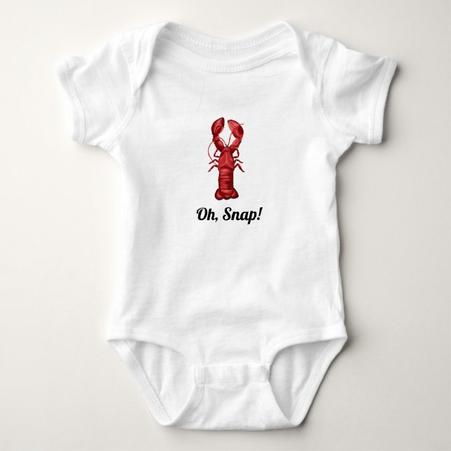 Custom Nautical Lobster Baby Bodysuit (Front)