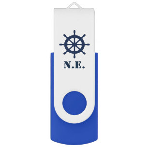 Custom nautical logo swivel USB stick flash drive