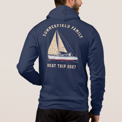 Custom Nautical Matching Family Annual Boat Trip Hoodie