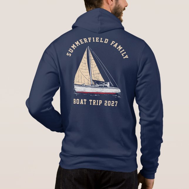 Custom Nautical Matching Family Annual Boat Trip Hoodie (Back)