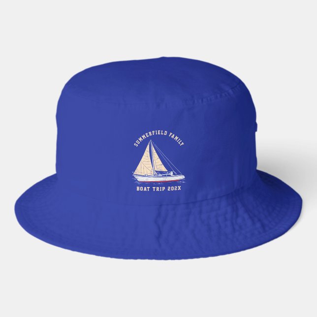 Custom Nautical Matching Family Boat Trip Bucket Hat (Front)