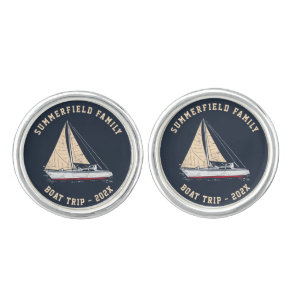 Custom Nautical Matching Family Boat Trip Cufflinks