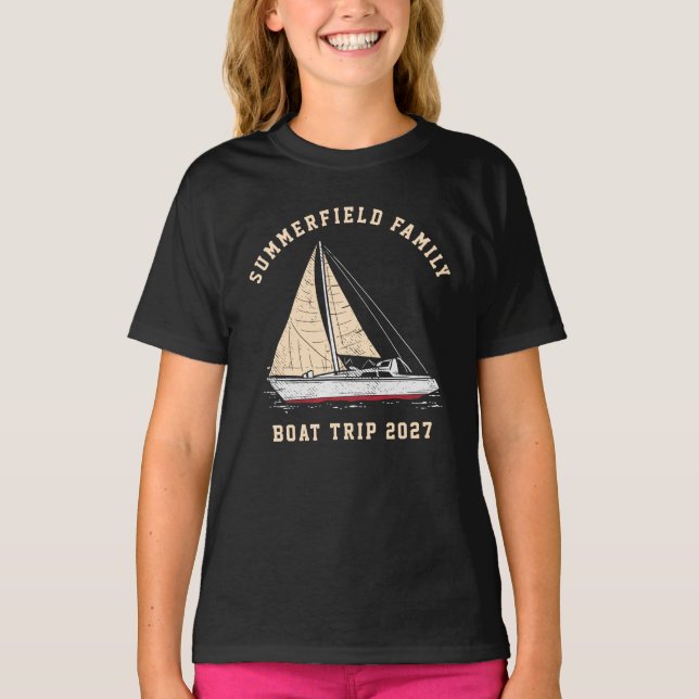 Custom Nautical Matching Family Boat Trip T-Shirt (Front)