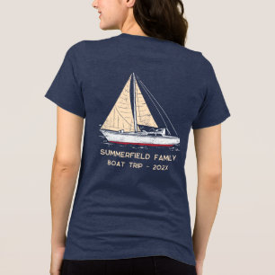 Custom Nautical Matching Family Boat Trip Tri-Blend Shirt