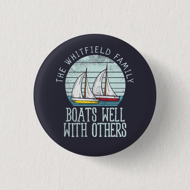 Custom Nautical Matching Family Boating Adventure Button (Front)