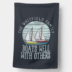 Custom Nautical Matching Family Boating Adventure House Flag