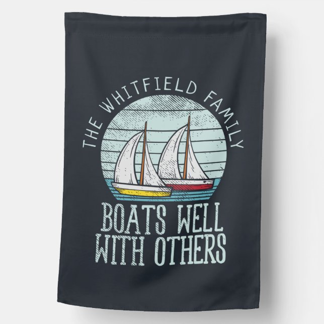 Custom Nautical Matching Family Boating Adventure House Flag (Front)
