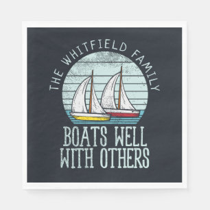 Custom Nautical Matching Family Boating Adventure Napkins