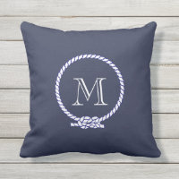 Custom Nautical Monogram Outdoor Pillow