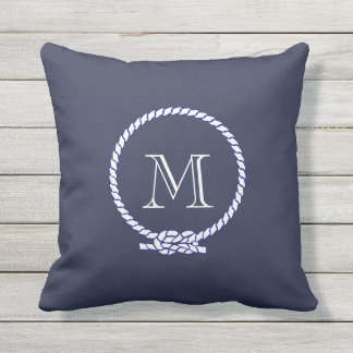 Custom Nautical Monogram Outdoor Pillow