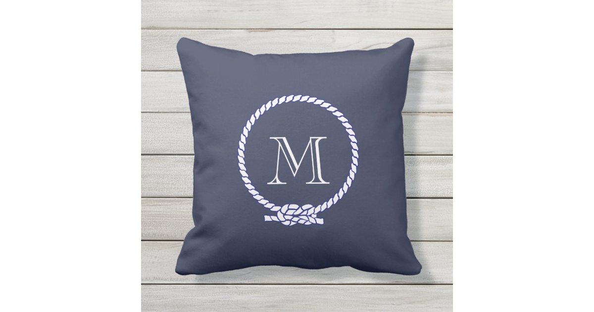 Custom Nautical Monogram Outdoor Pillow