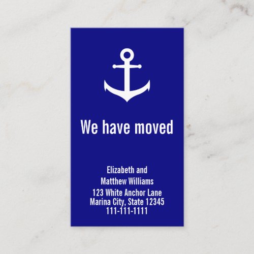 Custom Nautical Moving Announcement Address Insert