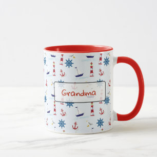 Custom Nautical Oceanic Anchors and Lighthouses Mug