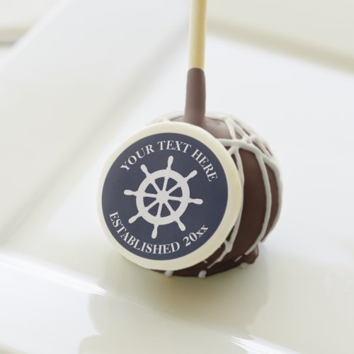 Custom nautical party theme chocolate cake pops