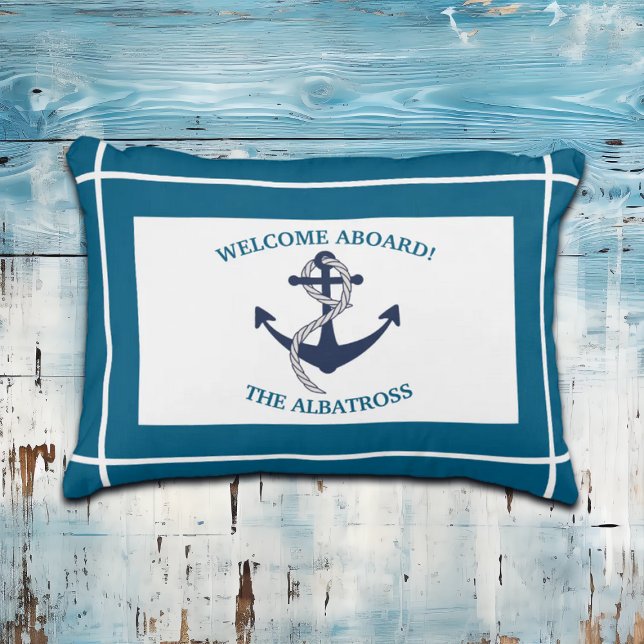 Custom Nautical Pattern Boat Anchor Accent Pillow (Creator Uploaded)